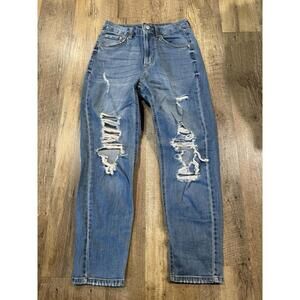 Wild Fable HIGHEST RISE MOM JEAN Size 4 Distressed
